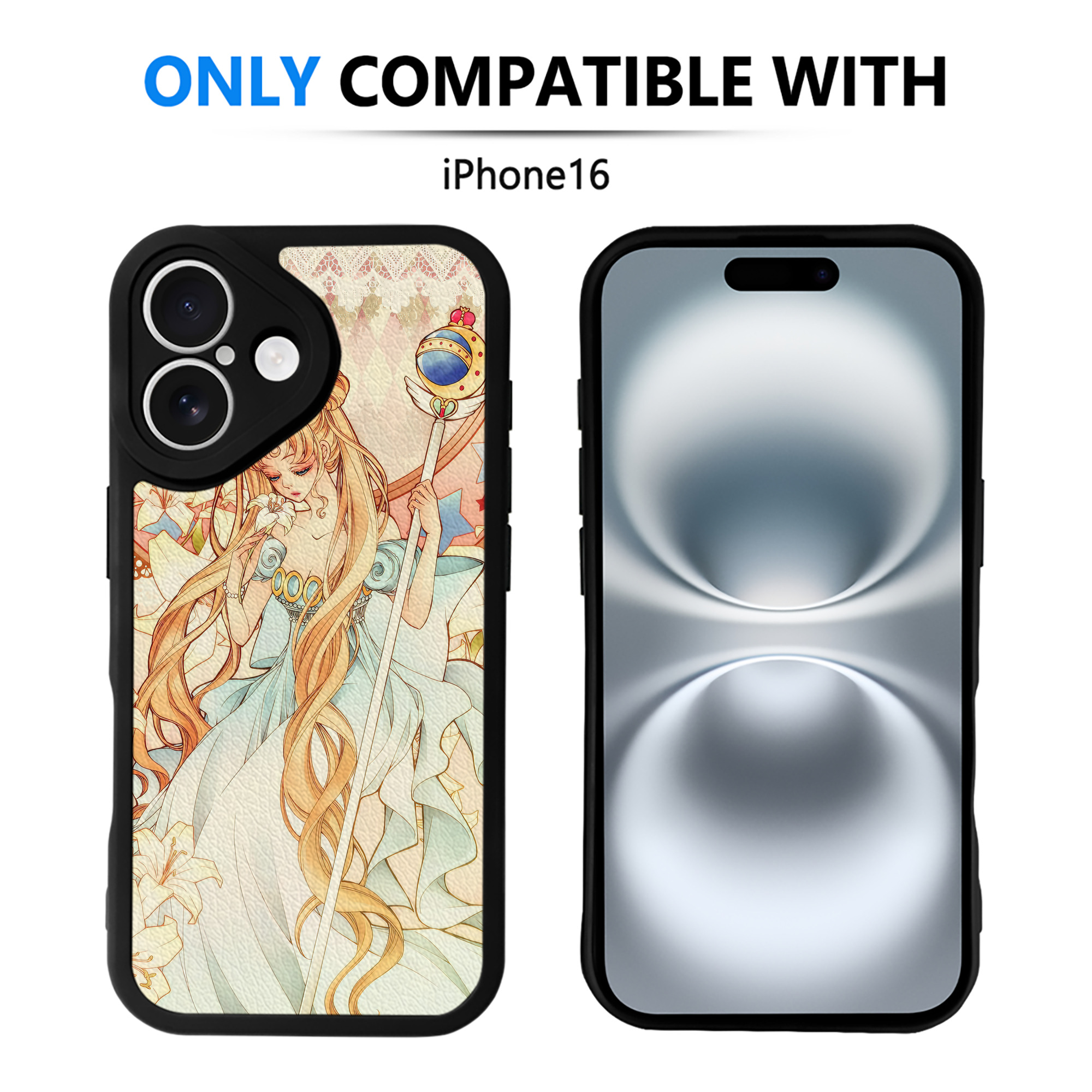 （画像用） 美少女戦士セーラームーン Sailor Moon 【iPhone 16シリーズ対応】シリコンスマホケース（レザー調） 材質：シリコン